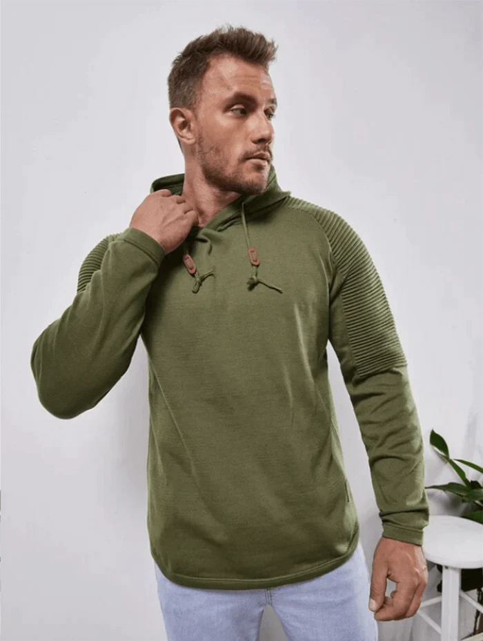 Solid Color Casual Male Long Sleeve Hoodie